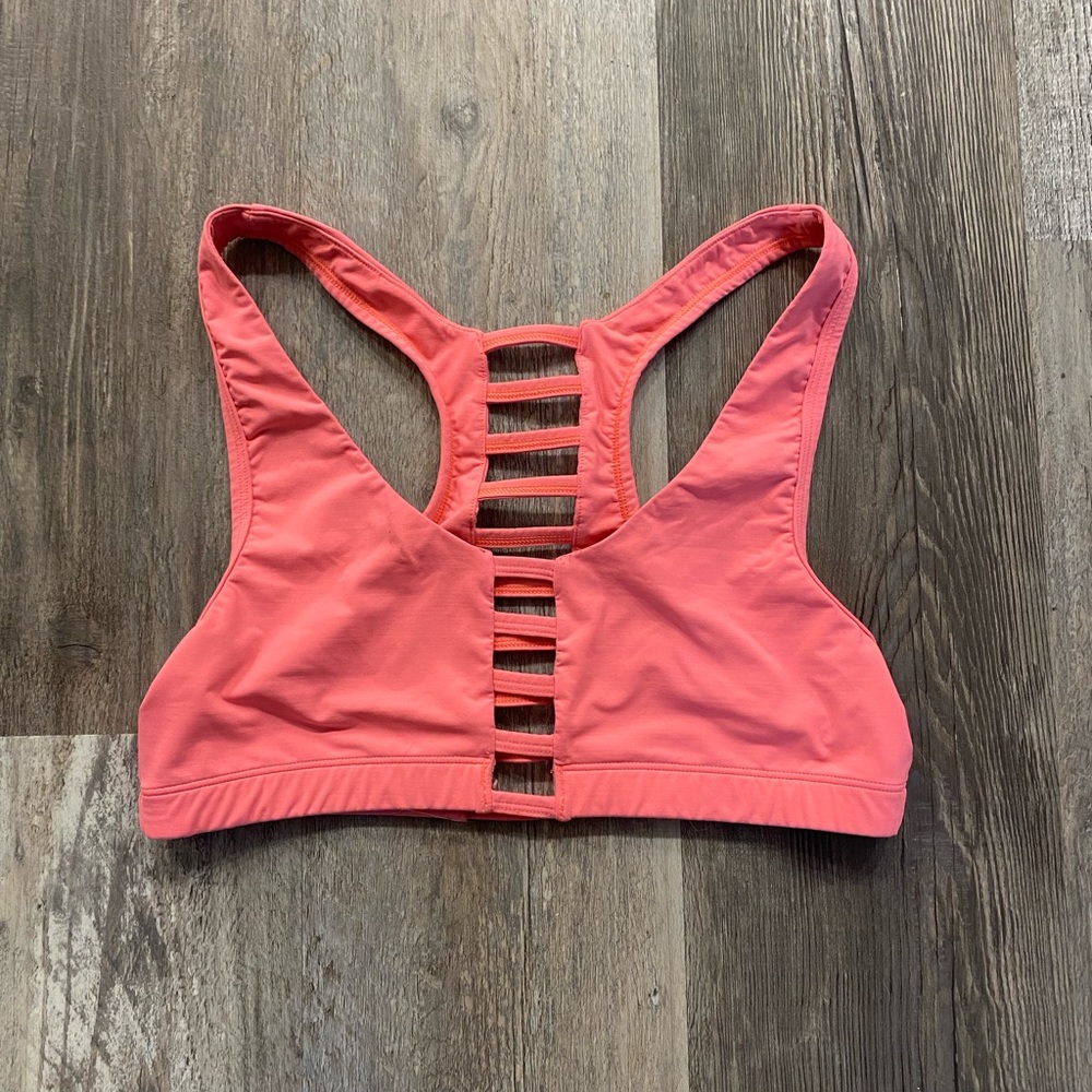 PINK Victoria's Secret Coral Strappy Racerback Sports Bra